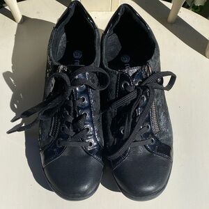 Remote Soft Black Women's Lace-Up Shoes 38 Fall Winter